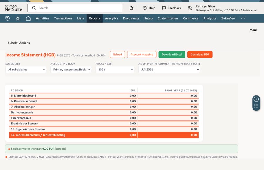 GuV nach HGB in NetSuite